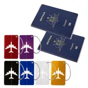 2X Passport Cover Australia with 6X Luggage Tags for Suitcases Weather Resistant Protector Travel Clear Holder Wallet Case ID Credit Card Sleeve Bags