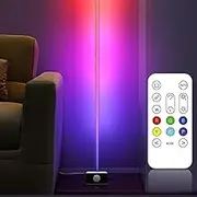 LOCADENCE LED Corner Floor Lamp, 16 Million Colors Music Sync Dimmable Smart RGB Corner Lamp with App and Remote Control for Living Room Gaming Room