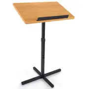 Portable Floor Lectern Podium Stand-Height Adjustable Steady Standing Design Teacher Speaker Lecture Classroom Presentation Stand, Laptop Computer Book Holder w/ Slanted Top Shelf-Pyle
