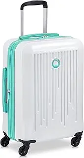 [DELSEY PARIS] Christine Hardside Expandable Luggage with Spinner Wheels, White with Teal Trim, Carry On 20 Inch, Christine Hardside Expandable Luggage With Spinner Wheels