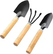 Garden Tools Three-Piece Garden Rake for Planting Vegetables and Flowers Spade Spatula Meaty Supplies Tools Small Potting Indoor Weeder Indoor for Garden Long Hollow Weeding Weed Hollow Weedin