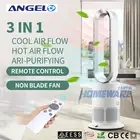 Floor Cool Warm Bladeless Fan Air Purification Remote Control 3in1 Timer 10Speed