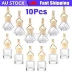 10Pcs Car Air Freshener Diffuser Empty Glass Bottle Hanging Perfume Ornament OZ
