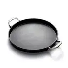 Outset Grill Paella and Deep Dish Pizza Pan, Cast Iron BBQ Pan with Handles, ...