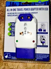 PROTEGE GLOBAL TRAVEL POWER ADAPTOR W/USB & SURGE PROTECTOR
