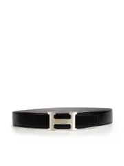 Black & Grey Leather Reversible Belt