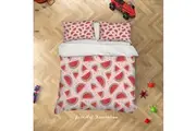 3D Hand Drawn Watermelon Fruity Pink Quilt Cover Set Bedding Set Duvet Cover Pillowcases LXL