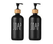 Soap Dispenser, Including Tableware Soap Dispenser And Hand Soap Dispenser. Glass Soap Dispenser,Black