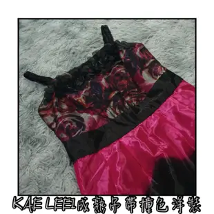 [KAE LEEI]凱蕾服飾 黑色 撞色 成熟 網紗 平口 吊帶 無袖 洋裝 連身裙 9號 M碼