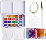 Small Watercolor Set,Color Changing Water Paint Set - 20 Colors Water Colors Paint Set, Watercolor Painting Kit for Adult, Artists, Children