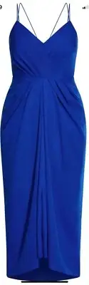 City Chic Plus Size Xs Sexy Blue Strappy Luciana Maxi Dress Nwt