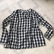 old navy Cotton Sz Small Black White Buffalo Check Long Sleeve Tunic New w/ tags