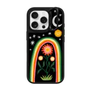 iPhone 16 Pro Mirror Ring Stand Case MagSafe Compatible Midnight Rainbow