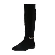 Sam Edelman Women's Clive Embellished Riding Boot Suede Black Size 7