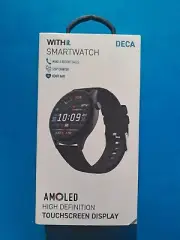 NEW - Withit Smartwatch Black Touchscreen Display Amoled DECA - Free ShipN!