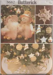 Christmas Dolls, Ornaments Centerpiece Sewing Pattern Butterick 3682 FF