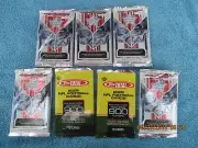 7 2005 football packs 5 leaf/ 2 topps/ aaron rodgers rookie packs