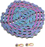 Multicolored 10 Speed Chain for Mountain Bikes Sensitivity, Electroplating, Rust, Variable Speed Chain Compatible with Multiple Transmission