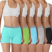 [LALESTE] Women Cotton Boxer Briefs 3" Inseam Boy Shorts Underwear Anti Chafing Shorts 5 Pack