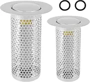 2Pcs Stainless Steel Floor Drain Filter Easy to Use Sink Drain Strainer Filter Multifunctional Sink Strainer Pop Up Bounce Core Bathroom Fast Draining for Bathroom Kitchens