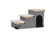 3-Step Plush Dog Stairs and Storage