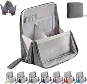 [Generic] Doresty Makeup Bag, Doresty Standing Makeup Bag – Portable, Large Capacity, Multi-Purpose, Waterproof Multifunctional Make up Bags, with Compartments (Gray)