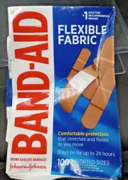 1 PK) Band-Aid Brand Adhesive Bandage Flexible Fabric - Assorted Sizes - 100 Ct.