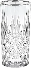 Dynasty Collection Crystal Water, Beverage or Ice Tea Glass with Silver Band, Set of 6