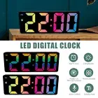 Digital LED Dimmable Screen Clock Large Display Temperature Snooze Table Alarm