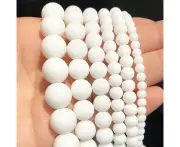 Natural Stone Matte Amazonite Round Beads for Jewelry Making Perles Gem Loose Beads Diy Bracelet Necklace 15'' 4/6/8/10/12mm - White Agate