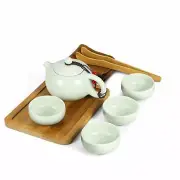 Chinese Japanese Vintage Kungfu Gongfu Tea Portable Travel Teapot Set Jade Green