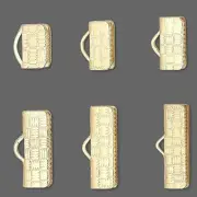 10 Gold Plated Flat Ribbon Crimp Bead End Findings with Teeth & Textured Finish