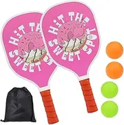 Hole Ball Paddle Set - Hole Ball Paddle with Storage Bag | Sports Hole Ball Paddle Kit, Large Racket Area Sports Accessories for Courts, Pickleballs Paddles Wood Board Outdoor Sports