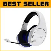 Durable White Wireless Gaming Headset with Adjustable Steel Sliders & Mic