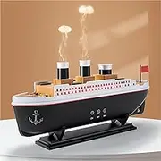 HIROGA Titanic Humidifier 250Ml, Jellyfish Diffuser, Cold Mist, Ultrasonic Aromatherapy with Remote Control, 7 Lights, 2 Modes, Auto Shut Off for Bedroom, Office, Hotel (Black &