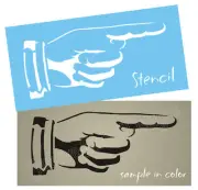 Stencil 4" Pointing Finger Hand Vintage Prim Wedding DIY Party Direction Signs
