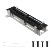 Tool Kit 12 Port CAT6 Patch Panel RJ45 Networking Wall Mount Rack with4730