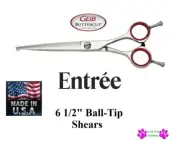 Geib ENTREE Buttercut 6.5" Ball Tip STRAIGHT SHEAR Scissor W/CASE Safety Blunt