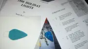 1998 HOLIDAY LIGHT BLUB Hand Painted Needlepoint Canvas + Instructions TURQUOISE