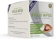 Premium Eyelid Wipes With Tea Tree and Coconut Oil - Cleansing Wipes for People Itchy Eyes - Box Of 30 Natural Eye Wipes