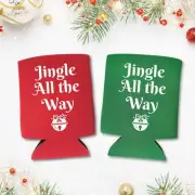 Christmas Can Cooler, Jingle All The Way Coolie, Christmas Gifts, White Elephant