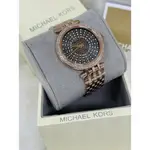 MICHAEL KORS DARCI 水鑽圈 晶鑽灰色錶盤 玫瑰金色不鏽鋼錶帶 石英 女士手錶 MK4408