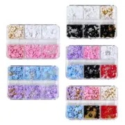 Pearl Art Glitter White Blue /Red Flower 3D Mixed