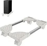 Mobile Aluminium CPU Stand for PC: PC Tower Stand - Computer Trolley, Computer Stand with Wheels (White)