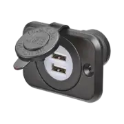 NARVA 81102BL HEAVY DUTY LED ILLUMINATED DUAL USB SOCKET 29mm DIA 12 OR 24 VOLT