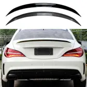 For Mercedes Benz CLA Class C117 CLA200 CLA260 CLA45 AMG 2013-2019 Carbon Fiber Look Rear Trunk Lid Spoiler Wing Splitter Lip Glossy Black