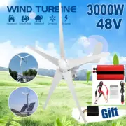 3000W 48V 5 Leaf Wind Turbine MPPT Generator Charge Controller+AC Power Inverter