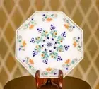12" Stone white Table Top Antique Design Inlay lapis fine Coffee Table for Home