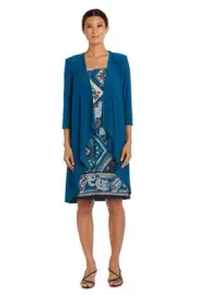 R & M Richards Puff Print Jacket Dress