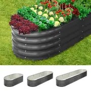 Livsip Garden Bed 3 Sizes Raised Round Planter Box Container Galvanised Steel